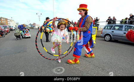 Die letzten Clowns Parade fand statt in Bognor während der Jahrestagung der Clowns im Butlins statt Stockfoto