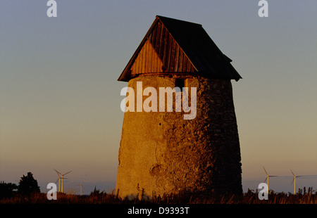 Blick auf traditionelle Windmühle Stockfoto