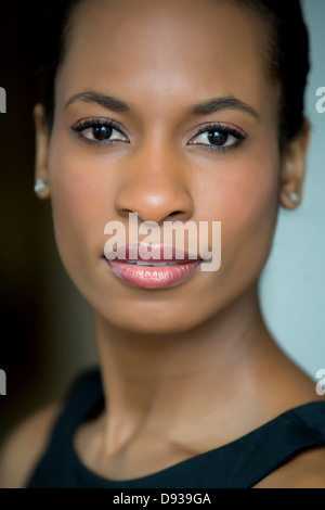 Nahaufnahme von Frau ins Gesicht Stockfoto