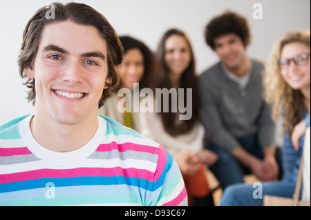 Nahaufnahme eines lächelnden Gesicht des Mannes Stockfoto