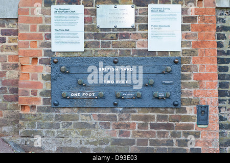 Imperiale Maßeinheiten, Königliche Sternwarte, Greenwich, London UK Stockfoto