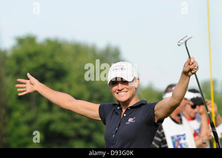 9. Juni 2013 - Pittsford, NY, Vereinigte Staaten von Amerika - 9. Juni 2013: Danah Bordner auf das 18. Grün in der 4. Runde der die Wegmans LPGA Championship 2013 in Pittsford, NY. Stockfoto