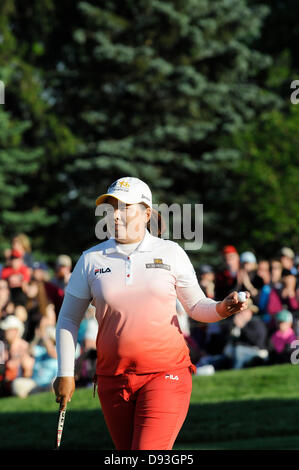 9. Juni 2013 - Pittsford, NY, Vereinigte Staaten von Amerika - 9. Juni 2013: Inbee Park aus Südkorea gewinnt die Wegmans LPGA Championship 2013 in Pittsford, NY. Stockfoto