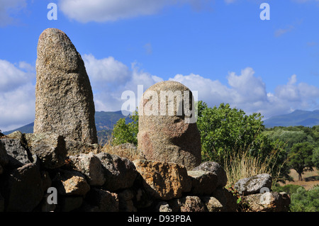 Menhire Nr. x-XIII (v.l.), Filitosa, Korsika, Frankreich Stockfoto