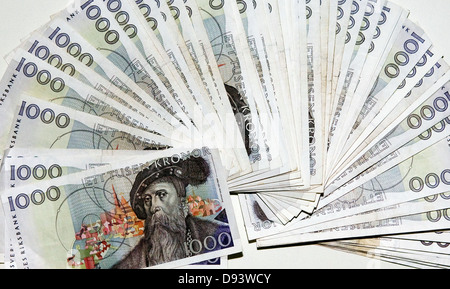 Schwedische Banknote in Nahaufnahme Stockfoto