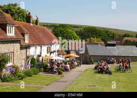 Tiger Inn, beliebt bei Radfahrern und Wanderern, East Dean, East Sussex, England, UK, GB Stockfoto