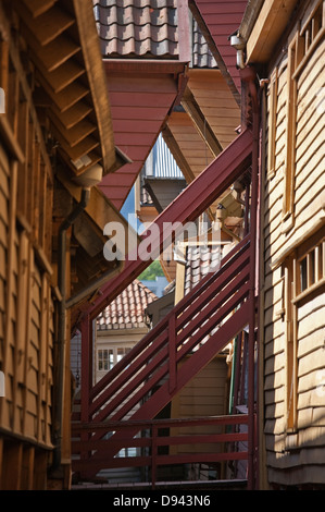 Treppen in skandinavischen Altstadt Stockfoto