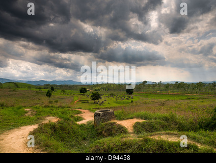 Plain Of Jars auf Xieng Khuang Plateau, Phonsavan, Laos Stockfoto