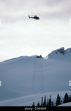 Hubschrauber im skandinavischen Gebirge, Schweden. Stockfoto