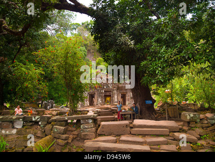 Wat Phu Khmer-Tempel, Champasak, Laos Stockfoto