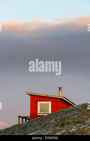 Fischerhütte in der Abenddämmerung Stockfoto