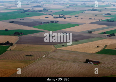 Ackerland, Luftaufnahme, Skane, Schweden. Stockfoto