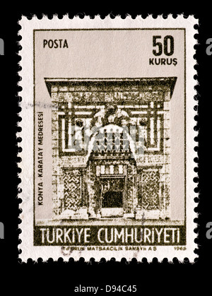 Briefmarke aus der Türkei Atatürks Masoleum Darstellung. Stockfoto