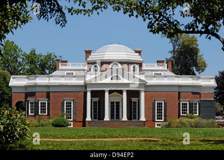 Präsident Thomas Jefferson Zuhause, Monticello bei Charlottesville, Virginia, USA. Stockfoto