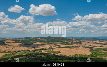 Panorama von Montepulciano, Toskana, Italien Stockfoto