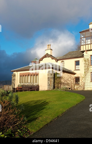 Brantwood, das Haus von John Ruskin, mit Blick auf See Coniston Stockfoto