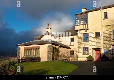 Brantwood, das Haus von John Ruskin, mit Blick auf See Coniston Stockfoto