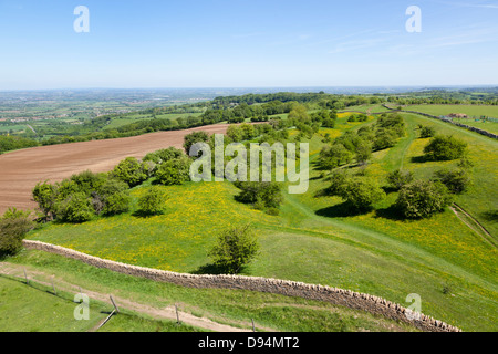 Der Blick nach Norden von der Spitze des Broadway Tower, Worcestershire UK Stockfoto