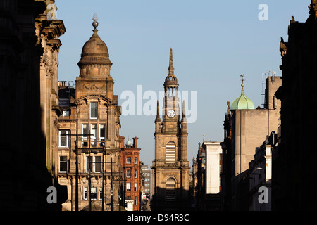 Blick auf die Uhr Kirchturm von St. George-Tron-Pfarrkirche in Glasgow City Centre, Schottland, UK Stockfoto