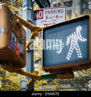 Nahaufnahme der Fußgängerzone Signal, New York City, New York, USA Stockfoto