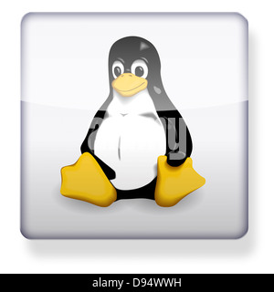 Linux-Logo als ein app-Symbol. Clipping-Pfad enthalten. Stockfoto