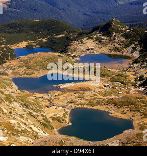 bulgarische Rila Seen Hochgebirge Panoramablick Stockfoto