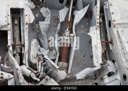 Flugzeug Wrack aus einen Gloster Meteor-Strahl, der auf Klopfen in den North Pennines fiel am 24. März 1954 stürzte Stockfoto