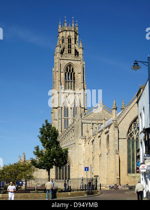 St. Botolphs Kirche und Marktplatz, Boston Lincolnshire, Ostengland UK Stockfoto