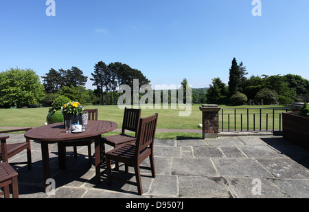 Rückseite des Selsdon Park Hotel und Golfclub, Croydon, Surrey. Stockfoto