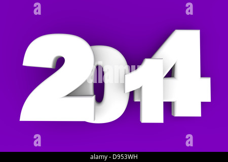 2014 als gerendert Briefe. 3D Illustration. Stockfoto