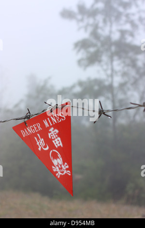 Ein Minenfeld Warnzeichen. Kinmen County, Taiwan Stockfoto