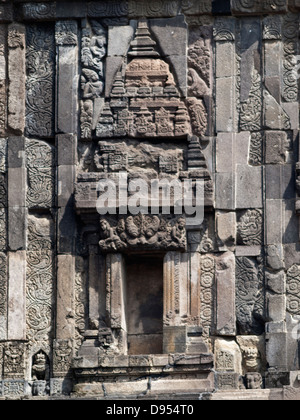 Stone Carving Detail aus der Prambanan-Tempel Stockfoto