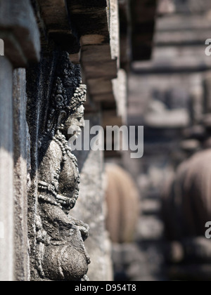 Stone Carving Detail aus der Prambanan-Tempel Stockfoto