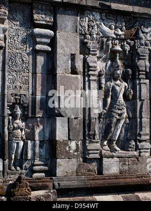 Steinschnitzereien aus der Prambanan-Tempel Stockfoto