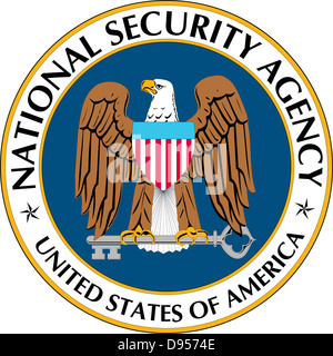Siegel der National Security Agency NSA der Vereinigten Staaten von Amerika. Stockfoto