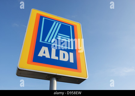 Aldi Supermarkt Zeichen Stockfoto