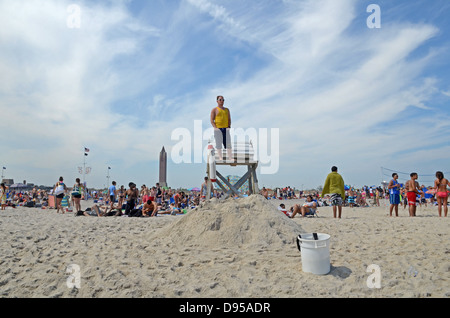 Bademeister am Jones Beach State Park, Nassau County, New York Stockfoto