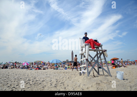 Bademeister am Jones Beach State Park, Nassau County, New York Stockfoto