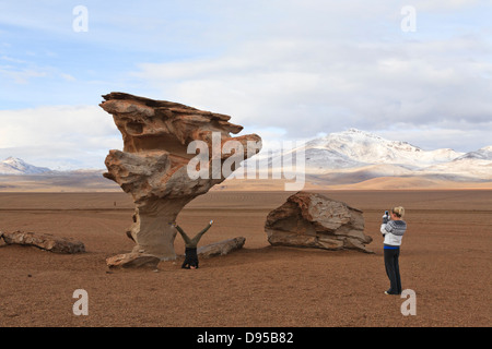 Arbol de Piedra, Salz flache Touren, Altiplano, Südwesten Boliviens Stockfoto