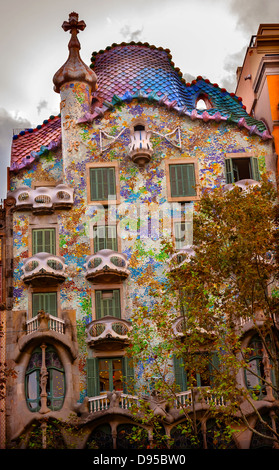 Casa Batllo Antoni Gaudi House Museum Barcelona Katalonien Spanien. Erbaut zwischen 1906-1914 Stockfoto