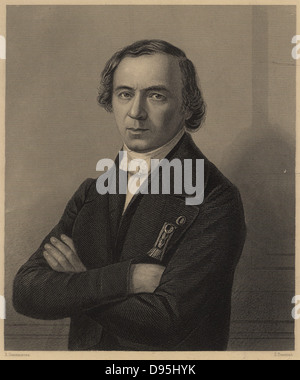 Französischer Chemiker Jean Baptiste Dumas (1814-1884).  Von James Sheridan Muspratt 'Chemie' (London, c1860). Gravur. Stockfoto