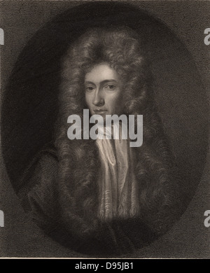 Robert Boyle (1627-1691) folgten Chemiker und Physiker. Gravur. Stockfoto