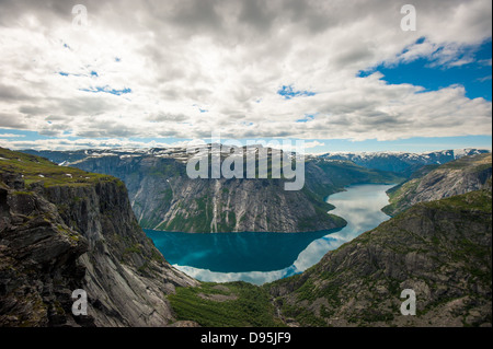 Blick auf den See Ringedalsvatnet, Norwegen Stockfoto