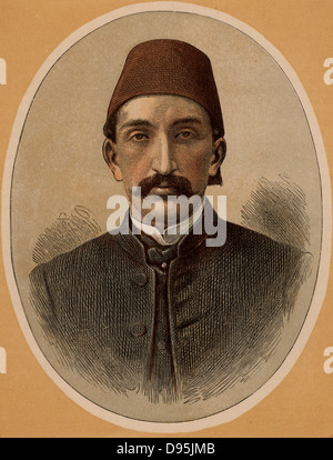 Abdul Hamid II. (1842-1918) letzte Sultan der Türkei (1876-1909). Die große Assassin genannt; despotische Herrscher; abgesetzt und Exil 1909. Farbe gedruckten Holzstich. Stockfoto