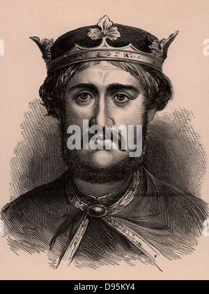 Richard I, Coeur de Lion (1157-1199) König von England von 1189; Sohn von Heinrich II. und Eleonore von Aquitanien. Ein Mitglied der Dynastie der Anjou. Holzstich c 1900. Stockfoto