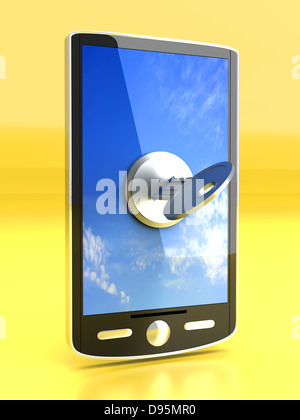 Eine gesperrte Smartphone. 3D Abbildung gerendert. Stockfoto