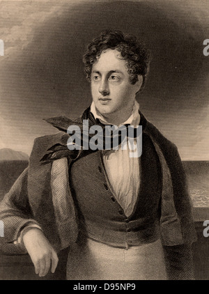 George Gordon, Lord Byron (1788-1824) englischen romantischen Dichter schottischer Abstammung. Stockfoto