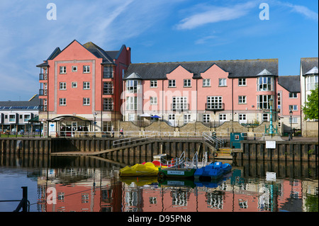 Wohnsiedlung, Exeter Quay, Devon UK Stockfoto