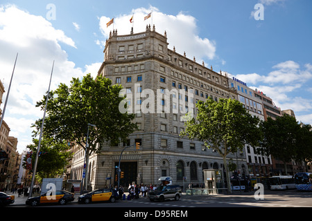 Banco de España Gebäude Placa Catalunya Barcelona Katalonien Spanien Stockfoto