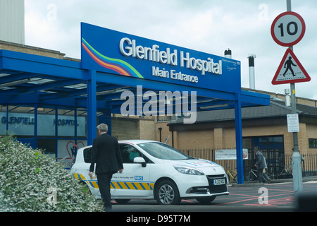 Glenfield Hospital Haupteingang Stockfoto